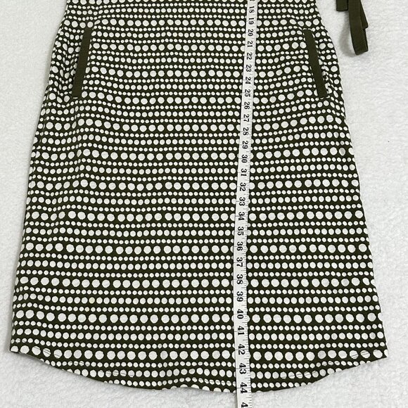 Boden Women's Sleeveless Midi Shirt Dress Pockets Tie Belt Size 10L Olive White - Picture 6 of 9